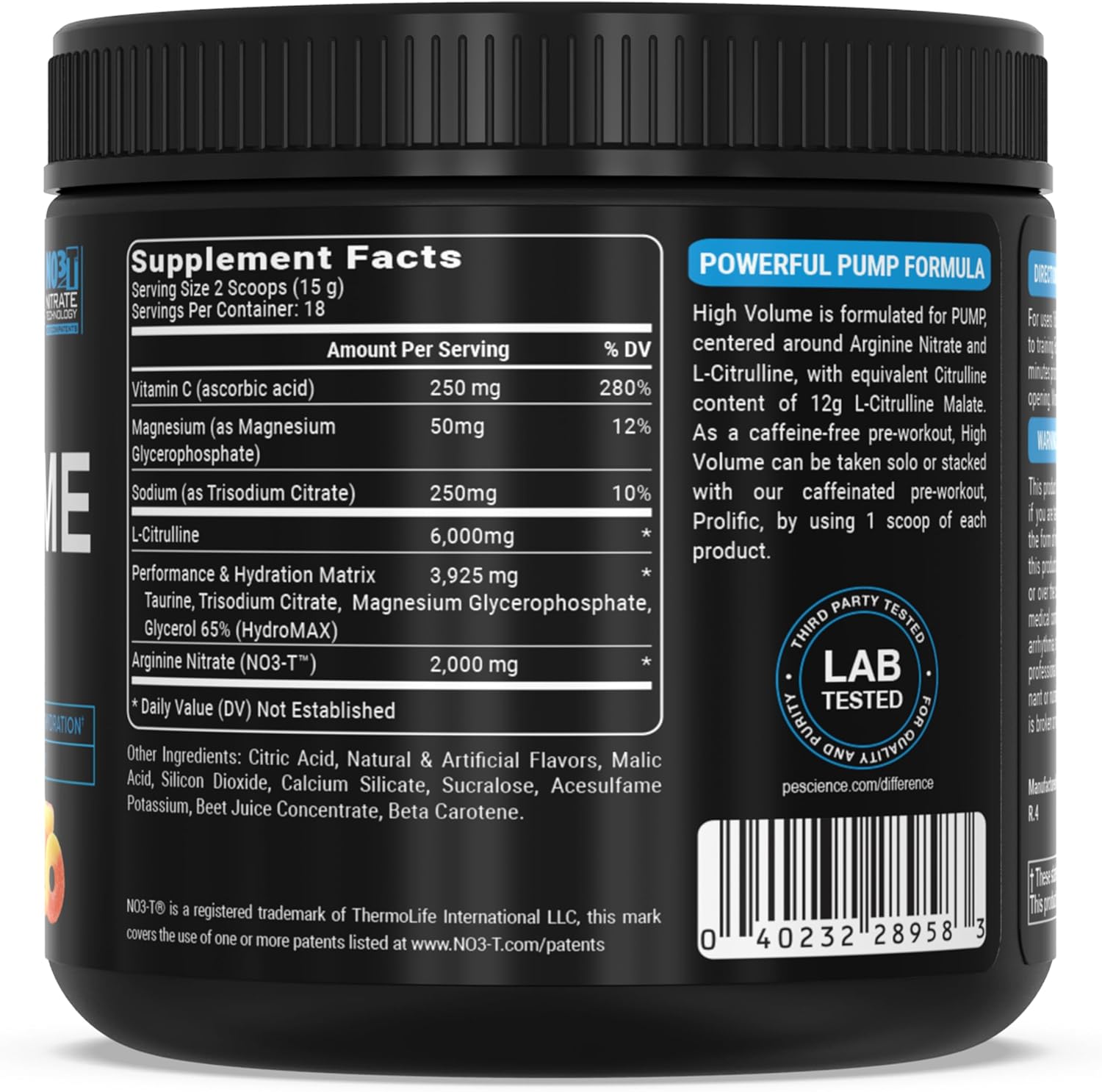 PEScience Sour Peach Candy High Volume Nitric Oxide Booster Pre Workout Powder - 36 Scoops