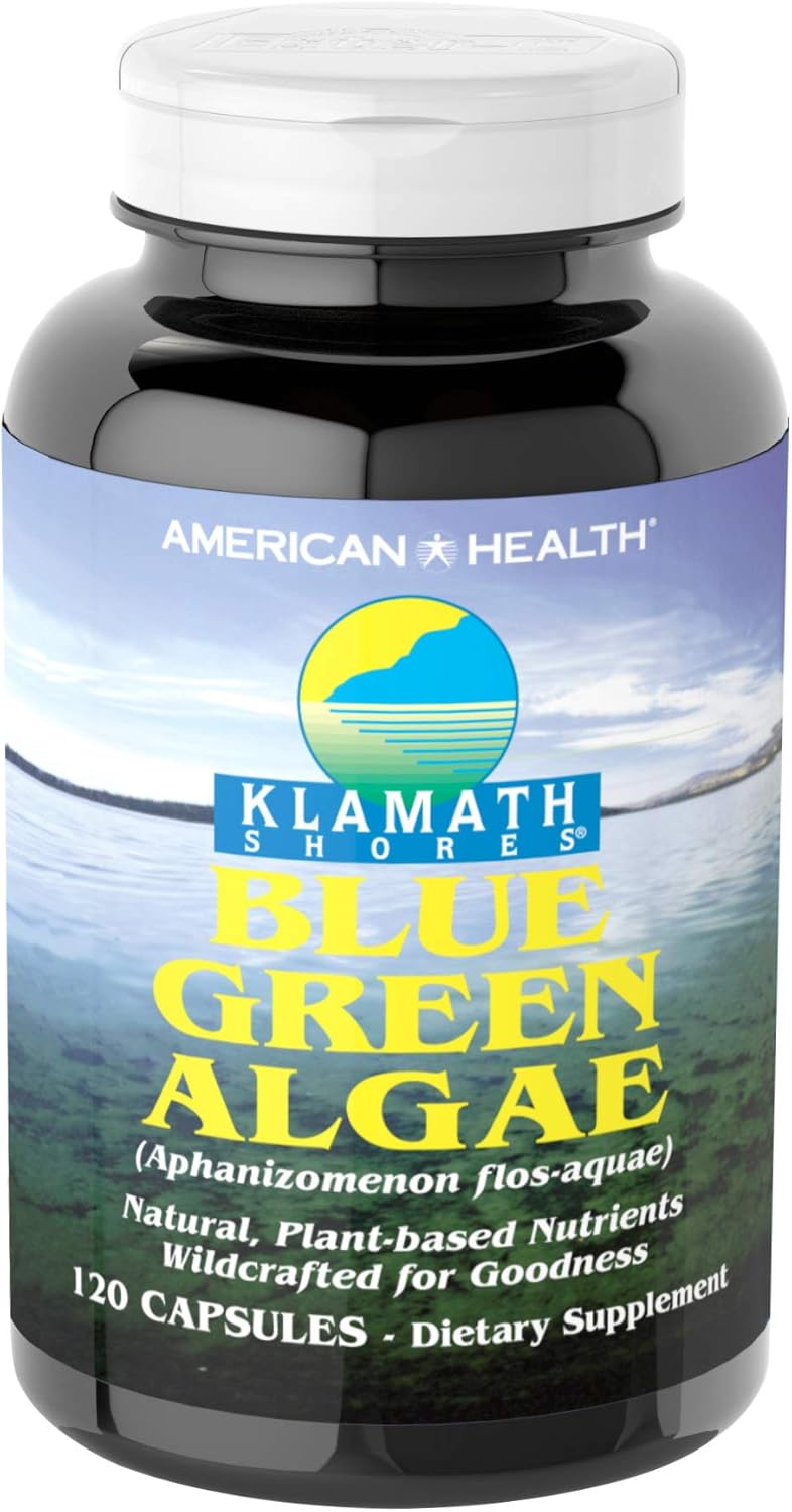 Pesticide-Free American Health Klamath Shores Blue Green Algae Capsules - 120 Servings of Freshwater Phytonutrient Superfood
