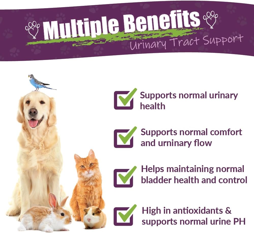 Pet Herbal Supplement for Urinary Tract Health - Supports Bladder Function in Dogs, Cats, Birds, Guinea Pigs, and Rabbits - 1oz Bottle - Made in USA