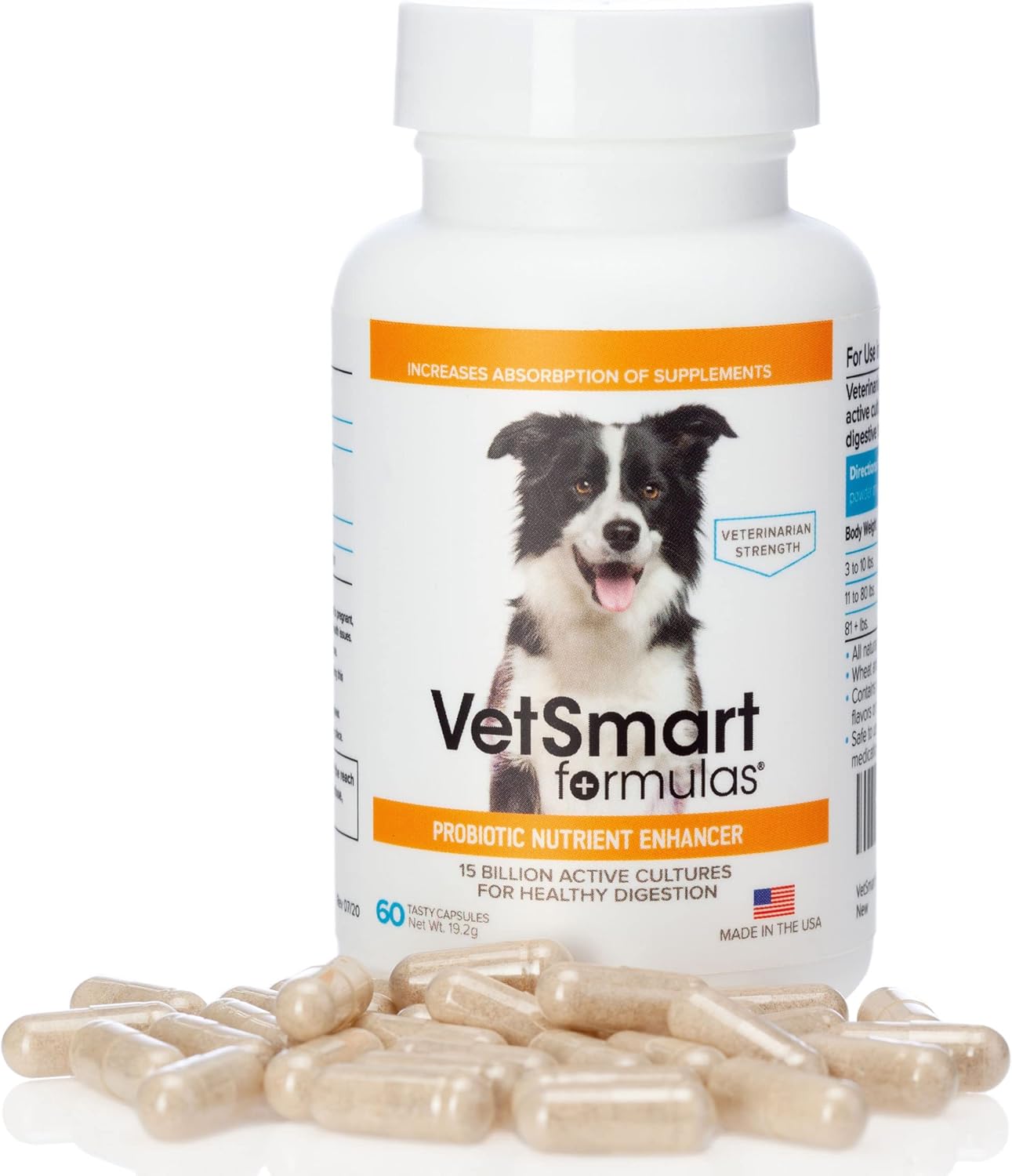 Pet Probiotic Supplement for Dogs - Supports Digestive Enzymes & Nutrient Absorption - 15 Billion Active Cultures Prevent Inflammation & Infection