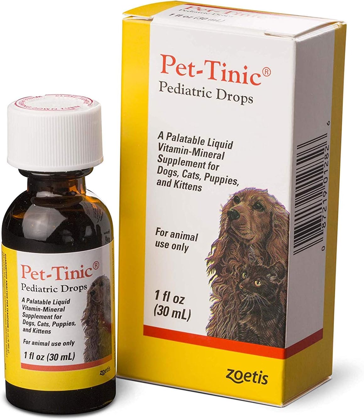 Pet-Tinic Pediatric Drops for Dogs, Cats, Puppies & Kittens - 1 oz (30 ml)