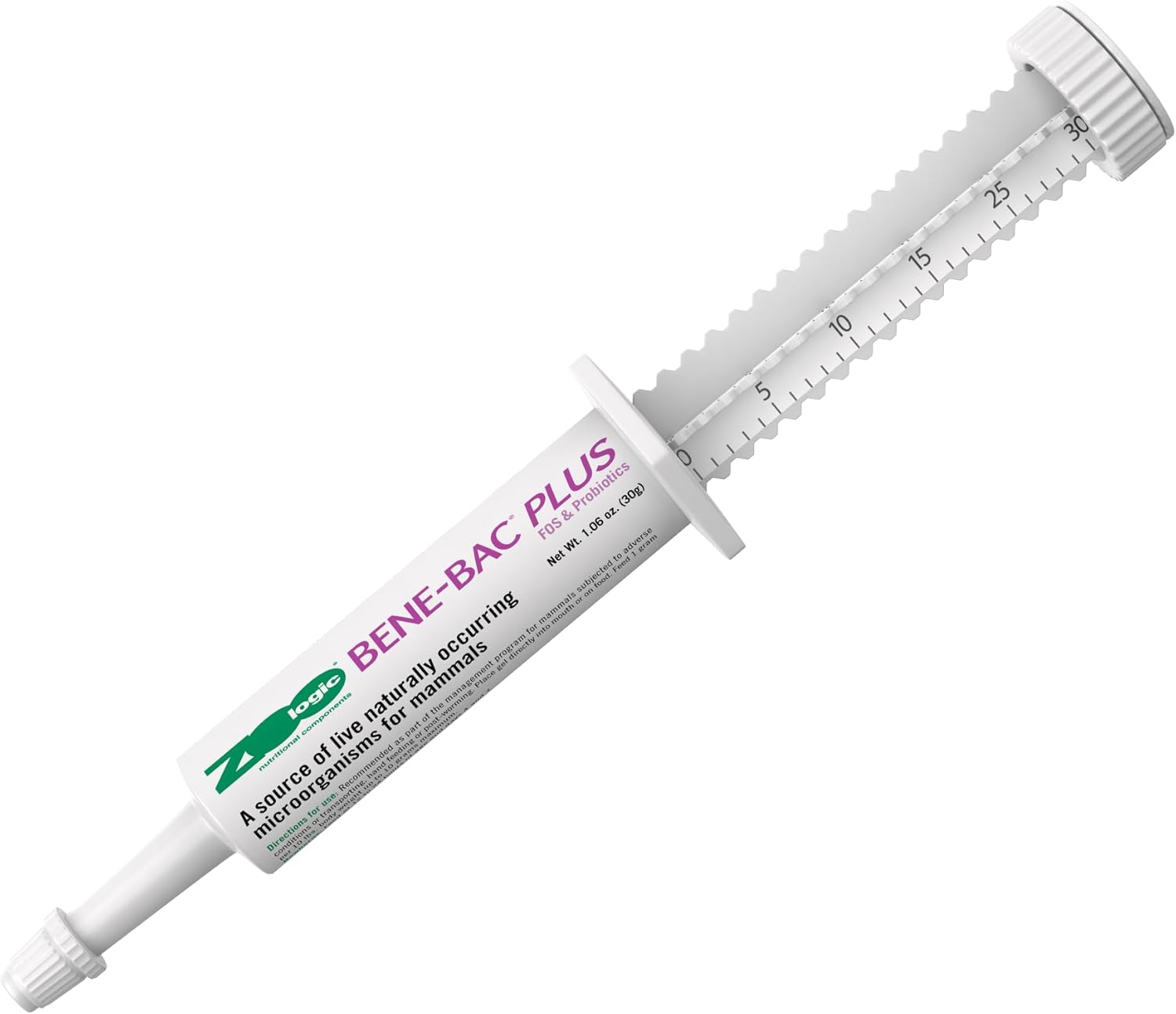 PetAg Zoologic Bene-Bac Plus Mammal Gel - 30 gm Syringe - Probiotics for Dogs, Cats, Exotic Mammals