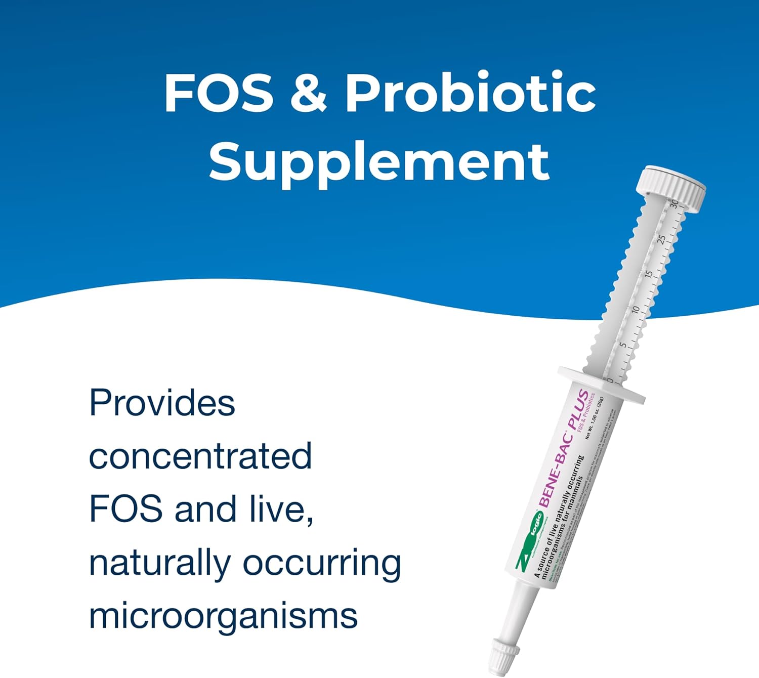 PetAg Zoologic Bene-Bac Plus Mammal Gel - 30 gm Syringe - Probiotics for Dogs, Cats, Exotic Mammals