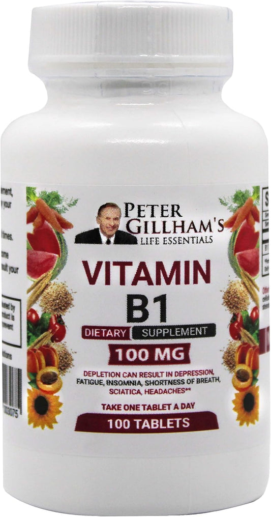 Peter's Choice B1 100mg Tablets - Dietary Supplement with 100 Tablets for Overall Health and Wellness