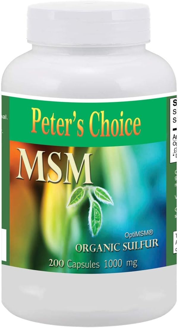 Peter's Choice MSM 1000mg Capsules - Pure Joint & Tissue Health Support - USA Made