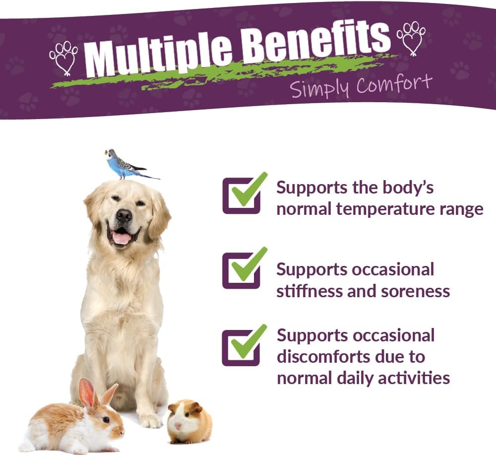 Petizol Simply Comfort Herbal Supplement for Pets | Supports Normal Body Temperature | 1 oz Glass Bottle | Made in USA | For Dogs, Birds, Rabbits