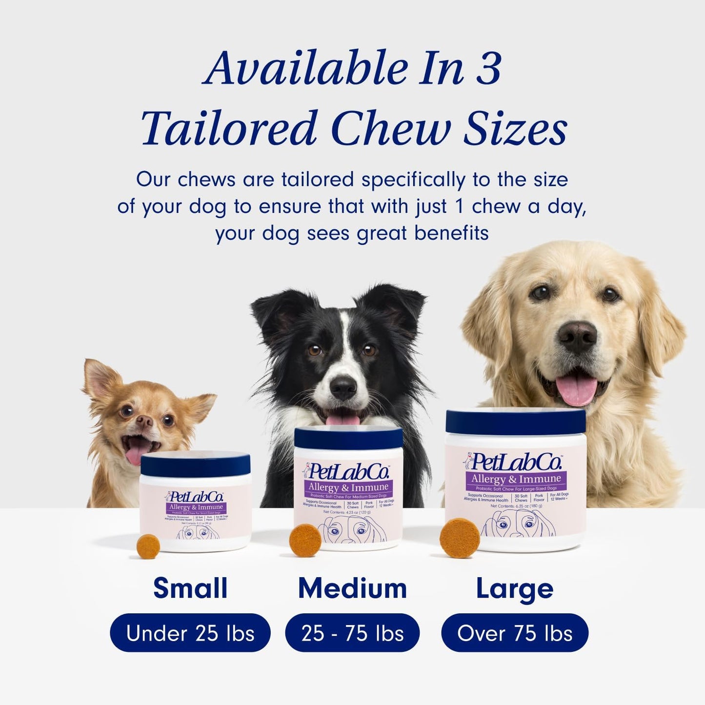 PetLab Co. Daily Probiotics for Dogs - Supports Immune System, Allergies, Itchiness - 30 Chews - Small, Medium, & Large Sizes