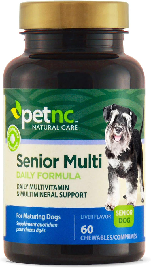 PetNC Natural Care Senior Multi Chewables for Dogs - 60 Count Bottle