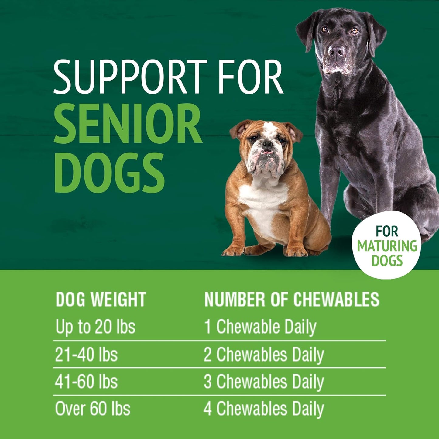 PetNC Natural Care Senior Multi Chewables for Dogs - 60 Count Bottle