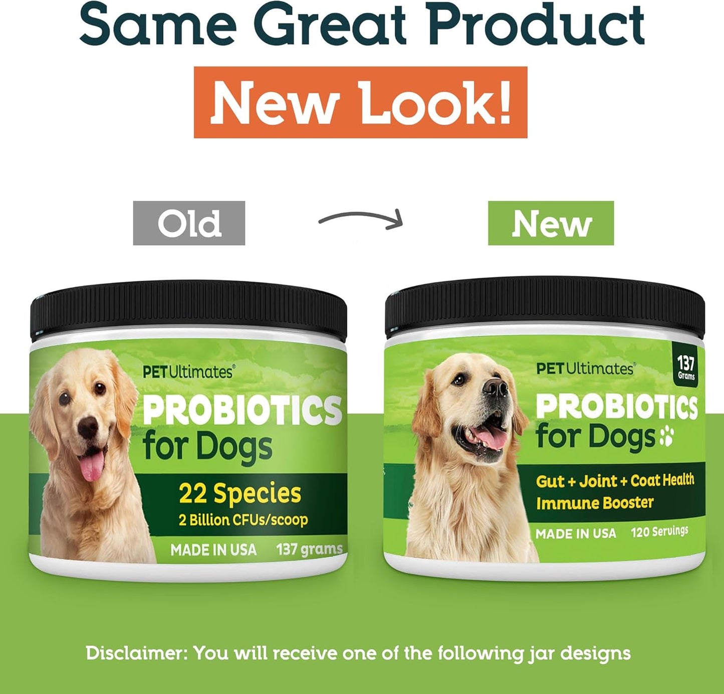 PetUltimates Probiotics for Dogs - 22 Species Dog Probiotics for Digestive Health & Antibiotic Recovery - Skin and Coat Supplement, Boosts Vitality - Dog Health Supplies (1 Pack)
