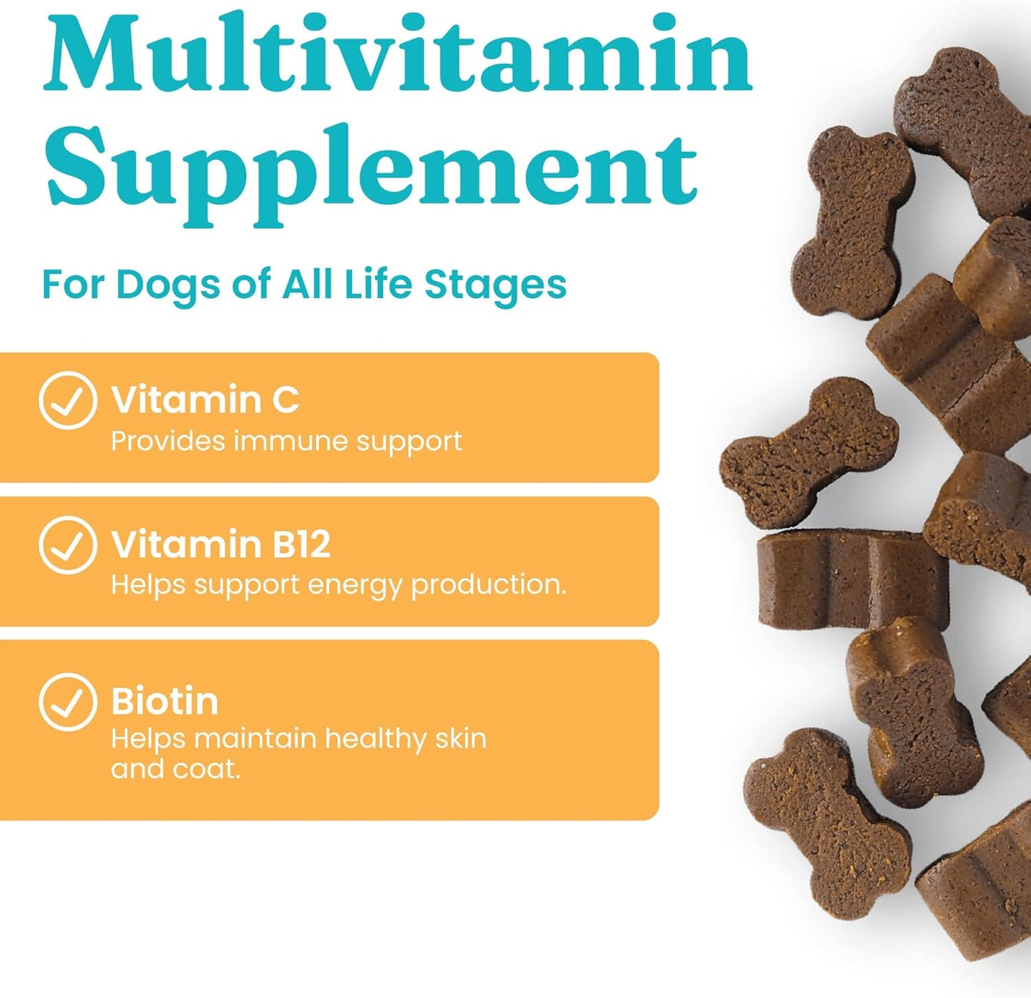 PetVites Solid Gold Multivitamin Chewable Supplement for Dogs - 120 Count - Vitamin C, A, B12, E, Probiotics, Antioxidants - Promotes Immune Health & Digestive Wellness