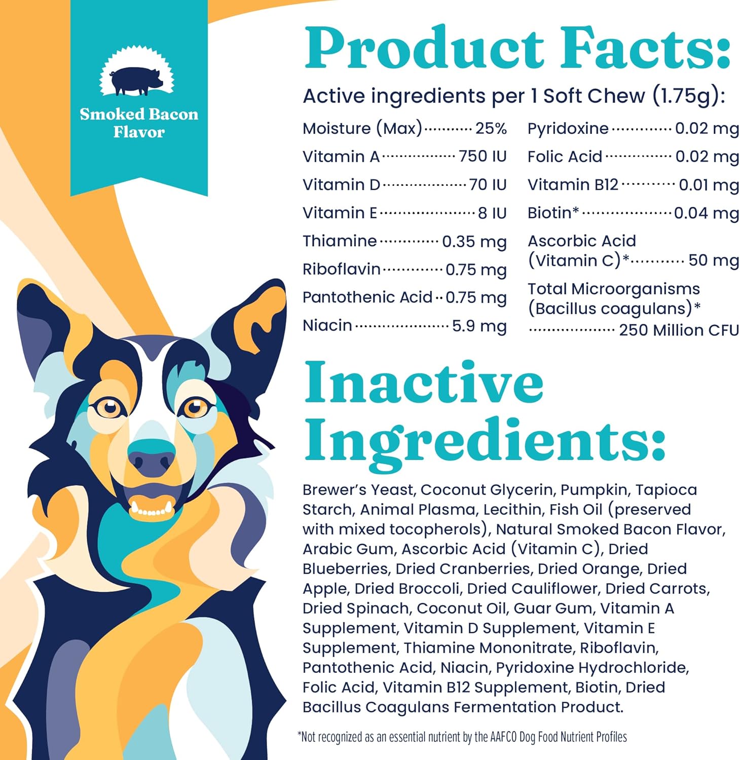 PetVites Solid Gold Multivitamin Chewable Supplement for Dogs - 120 Count - Vitamin C, A, B12, E, Probiotics, Antioxidants - Promotes Immune Health & Digestive Wellness