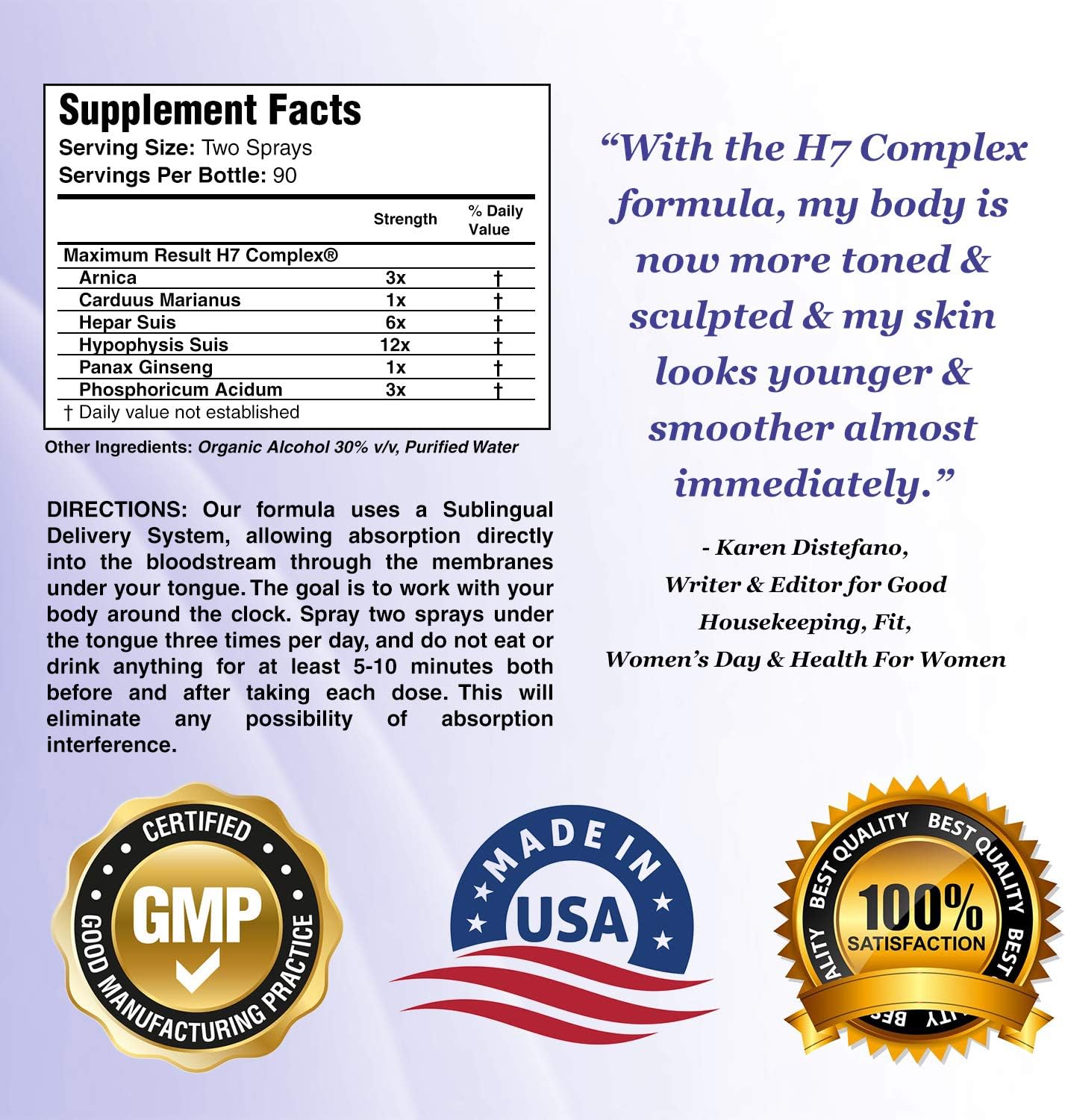 Pharmaceutical Grade H7 Complex: Natural Anti-Aging Formula for Slimming Formula, Energy Boost, and Muscle Tone - 3-Month Supply