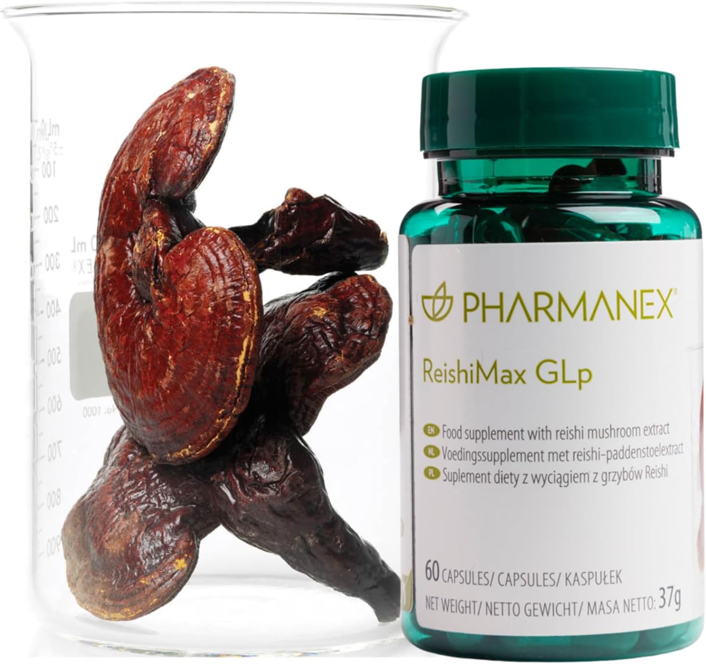 Pharmanex ReishiMax Immune Support Supplement with Red Reishi Mushroom Extract - 60 Capsules to Boost Immune Health, Energy, Vitality, Wellness