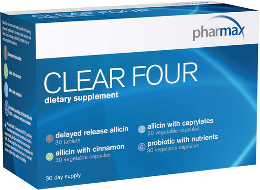 Pharmax Clear Four Probiotics - Shelf Stable for Digestive Health - 30 Day Supply