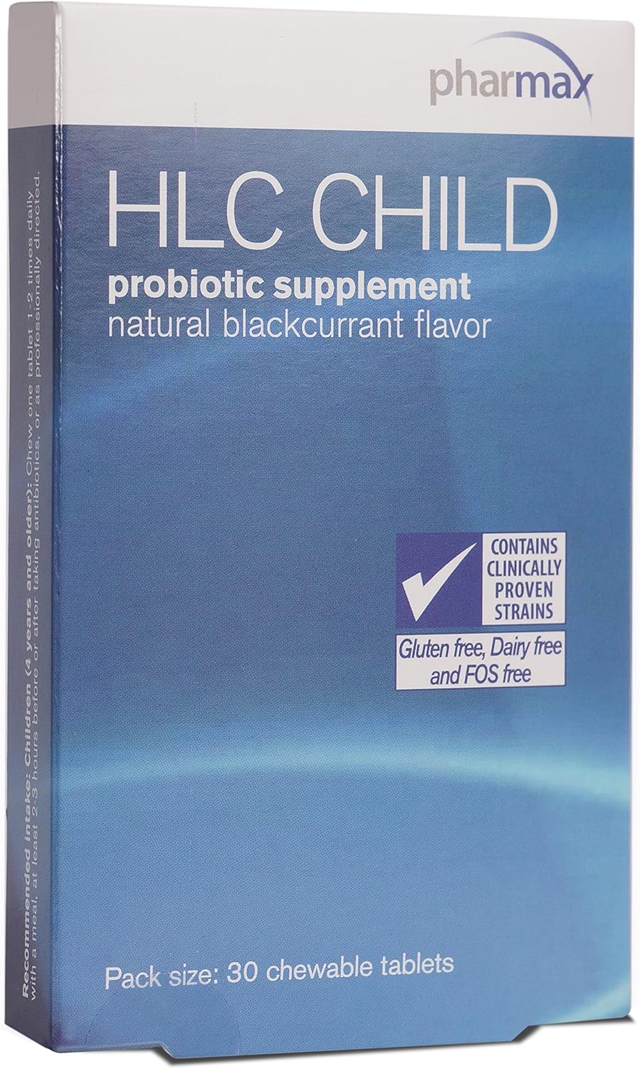 Pharmax HLC Child Probiotic Chewable Tablets - Natural Blackcurrant Flavor - 30 Supplements