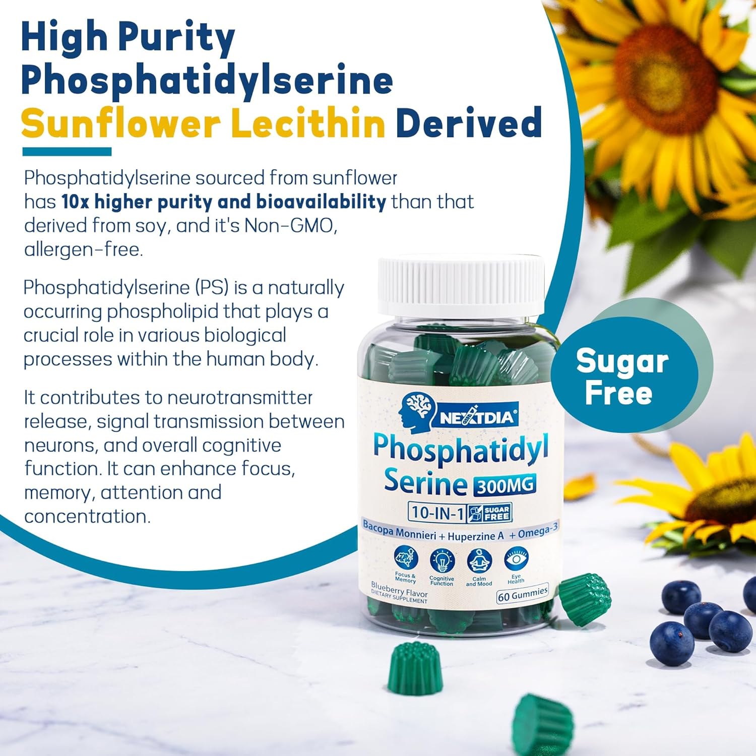 Phosphatidylserine and GABA Gummies Bundle - 240 Count Pack for Stress Relief and Focus Support