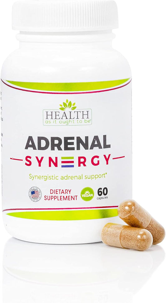 Physician Formulated Adrenal Syn3rgy Supplement with Ashwagandha, Holy Basil, Rhodiola - 60 Capsules for Optimal Health
