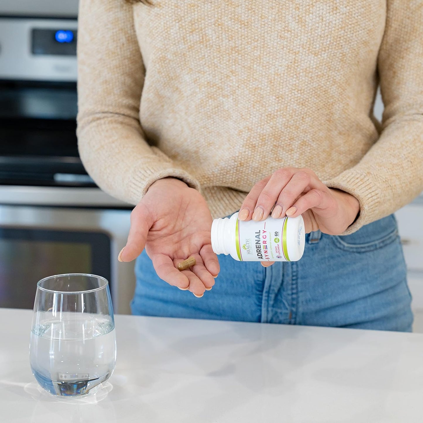 Physician Formulated Adrenal Syn3rgy Supplement with Ashwagandha, Holy Basil, Rhodiola - 60 Capsules for Optimal Health