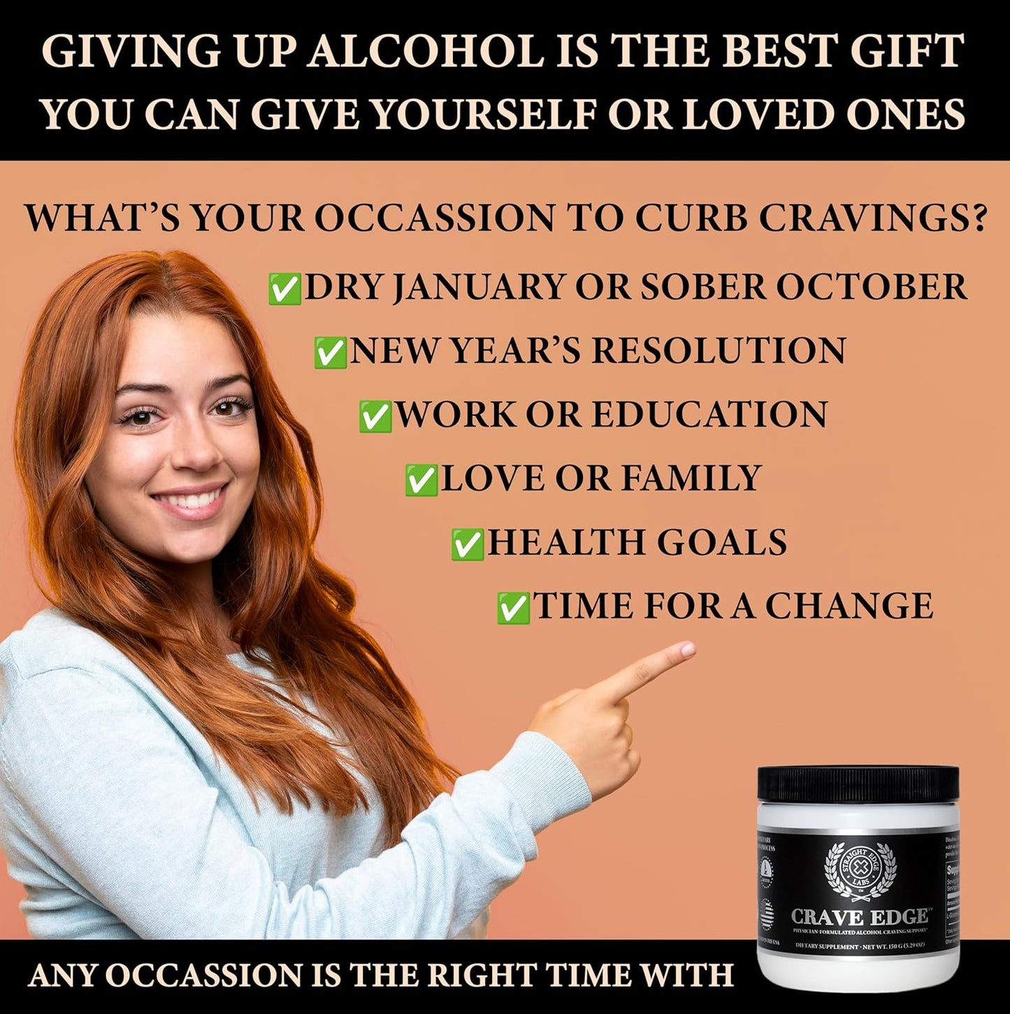 Physician-Formulated Alcohol Craving Support Powder - Liver Detox, Stop Drinking, Fast-Acting, No Bad Taste - 30 Servings