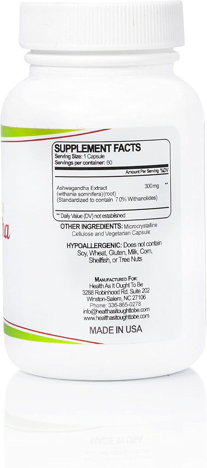 Physician Formulated Ashwagandha Supplement with 7% Withanolides | 1 Cap Daily | 60 Capsules