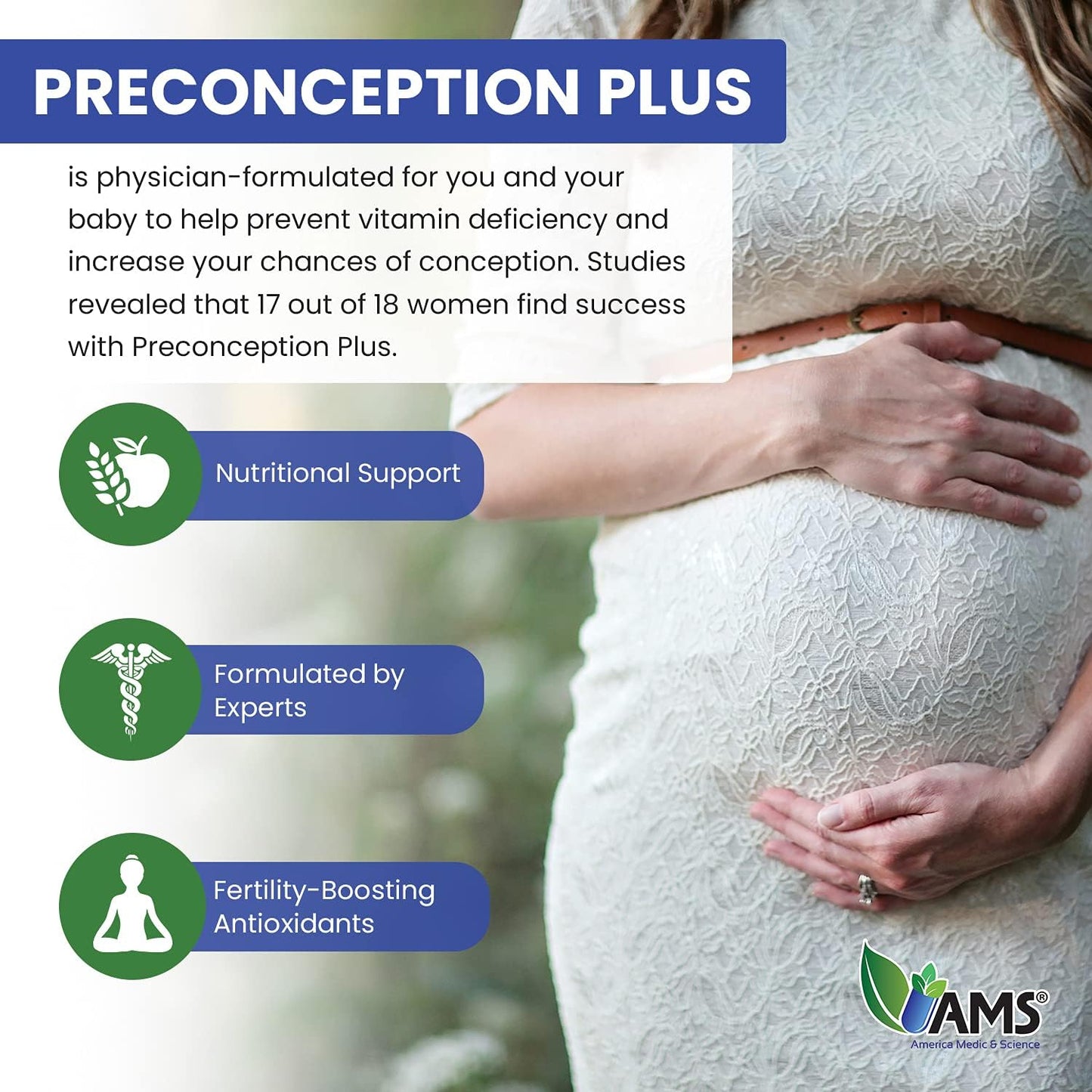 Physician-Formulated Preconception Plus Fertility Supplement for Women Trying to Conceive - 180 Capsules