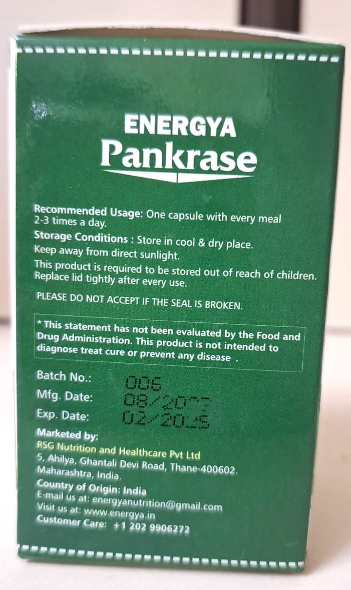 Physician Trusted Energya Pankrase: 12 Digestive Enzymes for Gas, Bloating, Enhanced Digestion & Nutrient Absorption | Advanced Processing for Enzyme Action