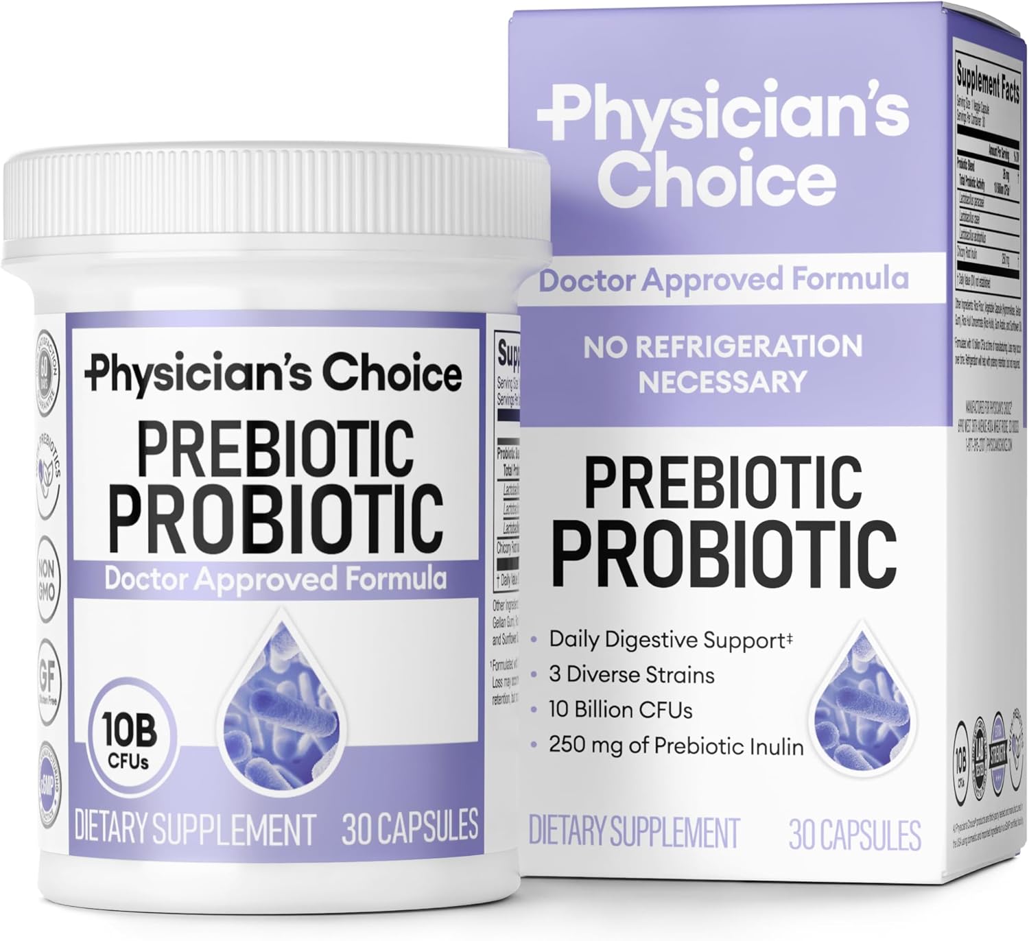 Physician's CHOICE Prebiotic-Probiotic for Digestive Health - Multi-Strain Probiotics & Prebiotics - Supports Gut Microbiome - Powerful Gut Health Supplement for Women & Men