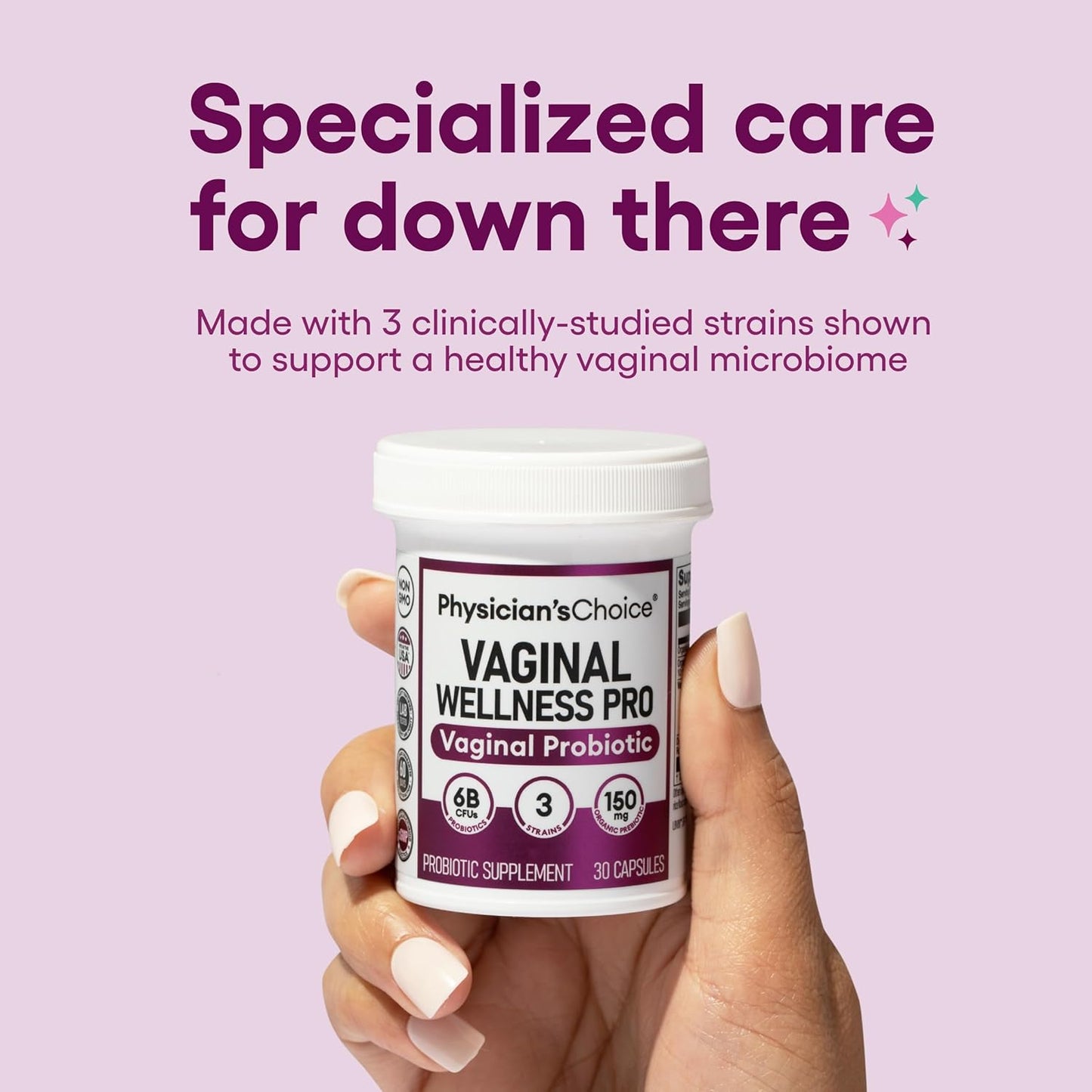 Physician's CHOICE Vaginal Probiotics with Licorice Root for Women - Promotes PH Balance, Odor Control, Yeast Prevention, and Feminine Health - 6 Billion CFU - Organic Prebiotic and Cranberry - 45 Count
