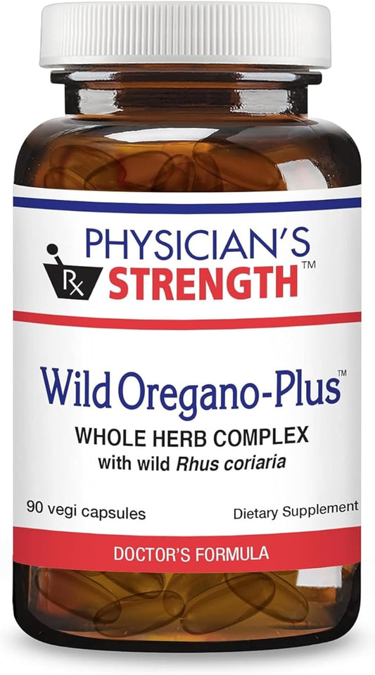 Physician's Strength Wild Oregano-Plus Capsules - 90 Count - Supports Immune System, Digestion, Bones, and Joints - Non-GMO - 90 Servings