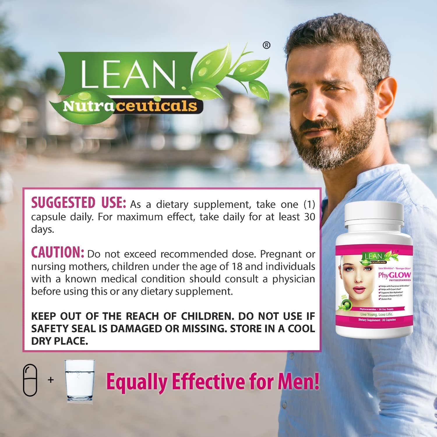 Phytoceramides 350mg Supplement with Multivitamins for Skin Hydration and Anti-Aging Support - 30 Capsules