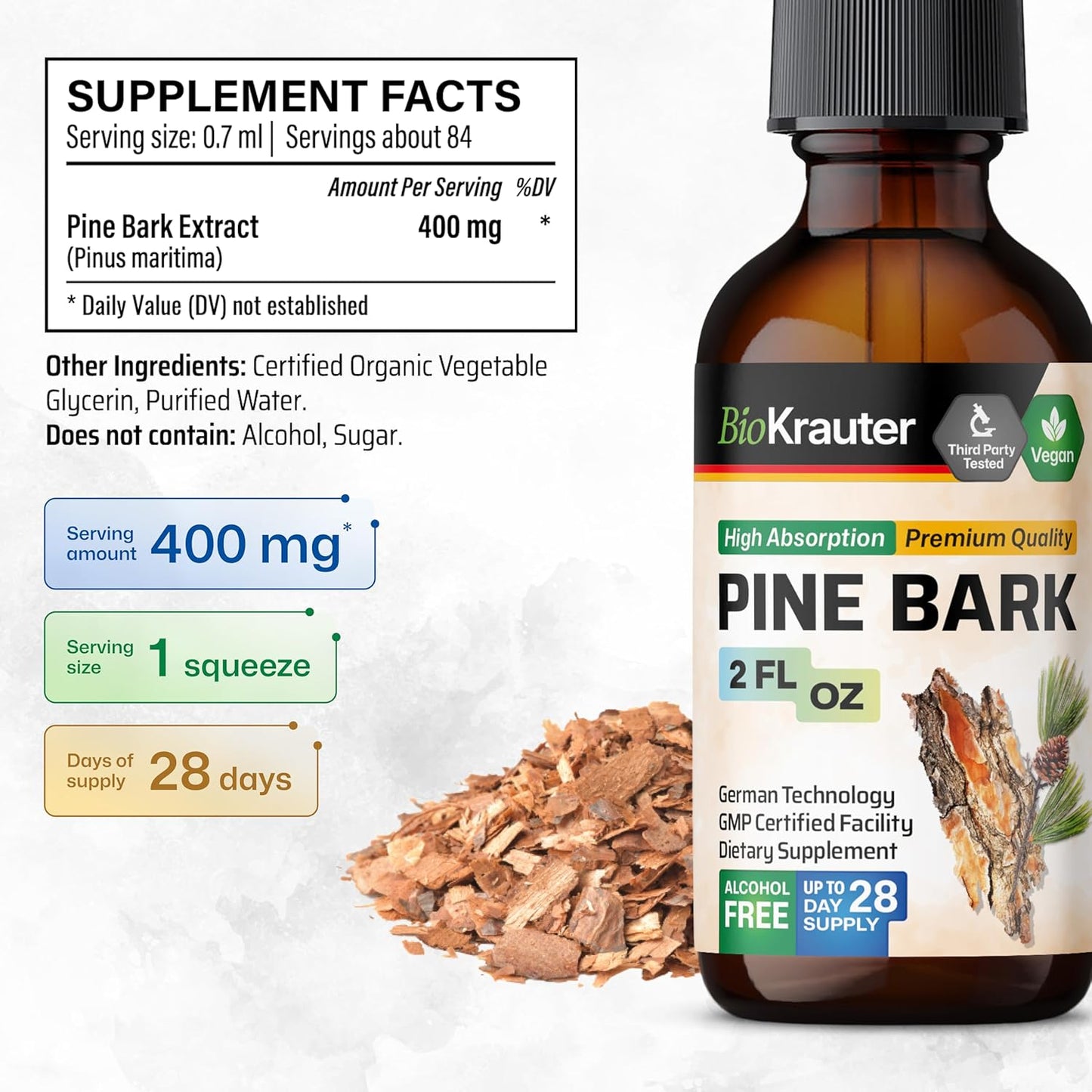 Pine Bark Tincture and Gummies Bundle - 2 Fl. Oz. Tincture and 60 Gummies