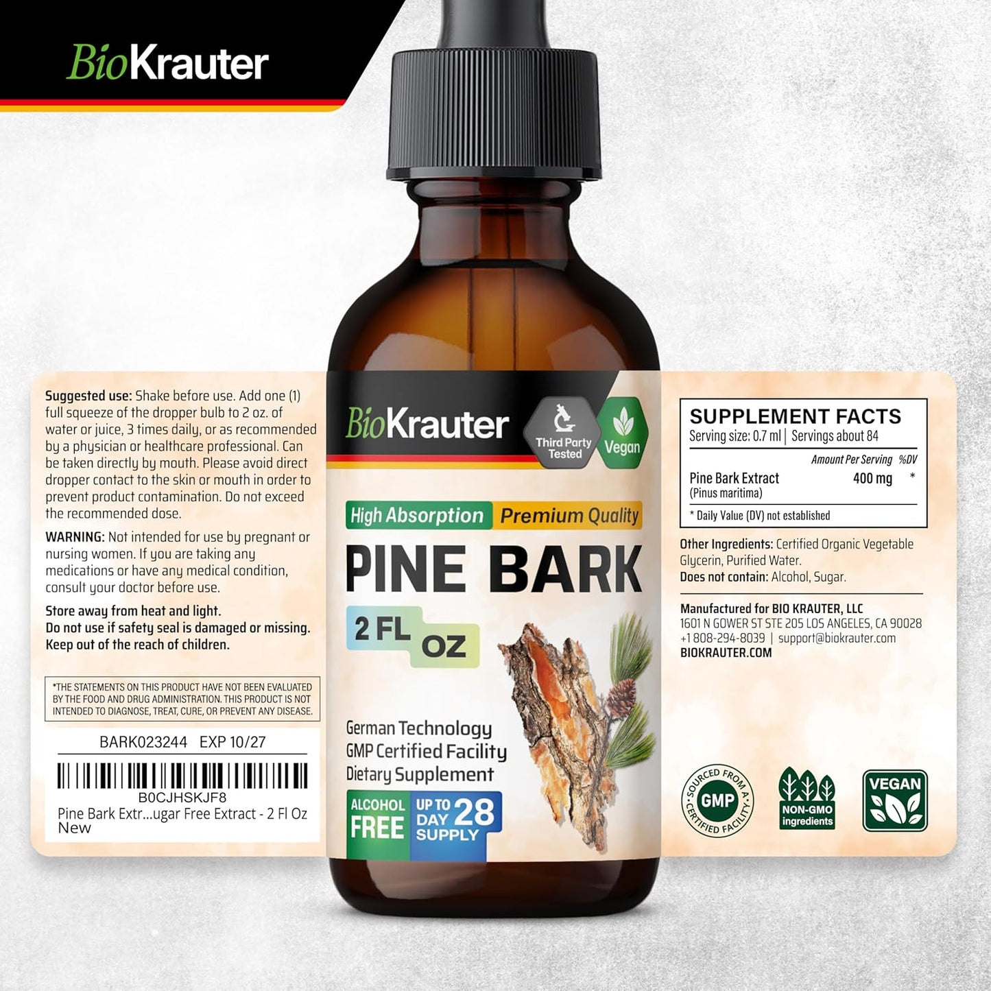 Pine Bark Tincture and Gummies Bundle - 2 Fl. Oz. Tincture and 60 Gummies