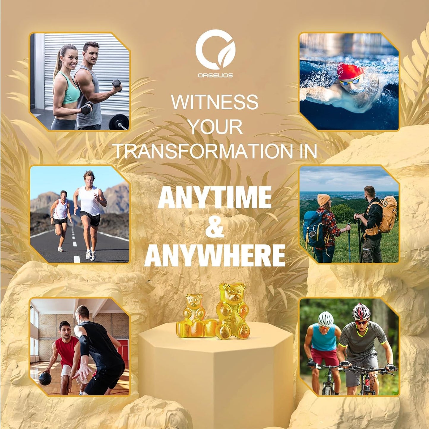 Pineapple Flavored Creatine Gummies for Muscle Strength & Energy Boost - Men & Women Pre-Workout Supplement