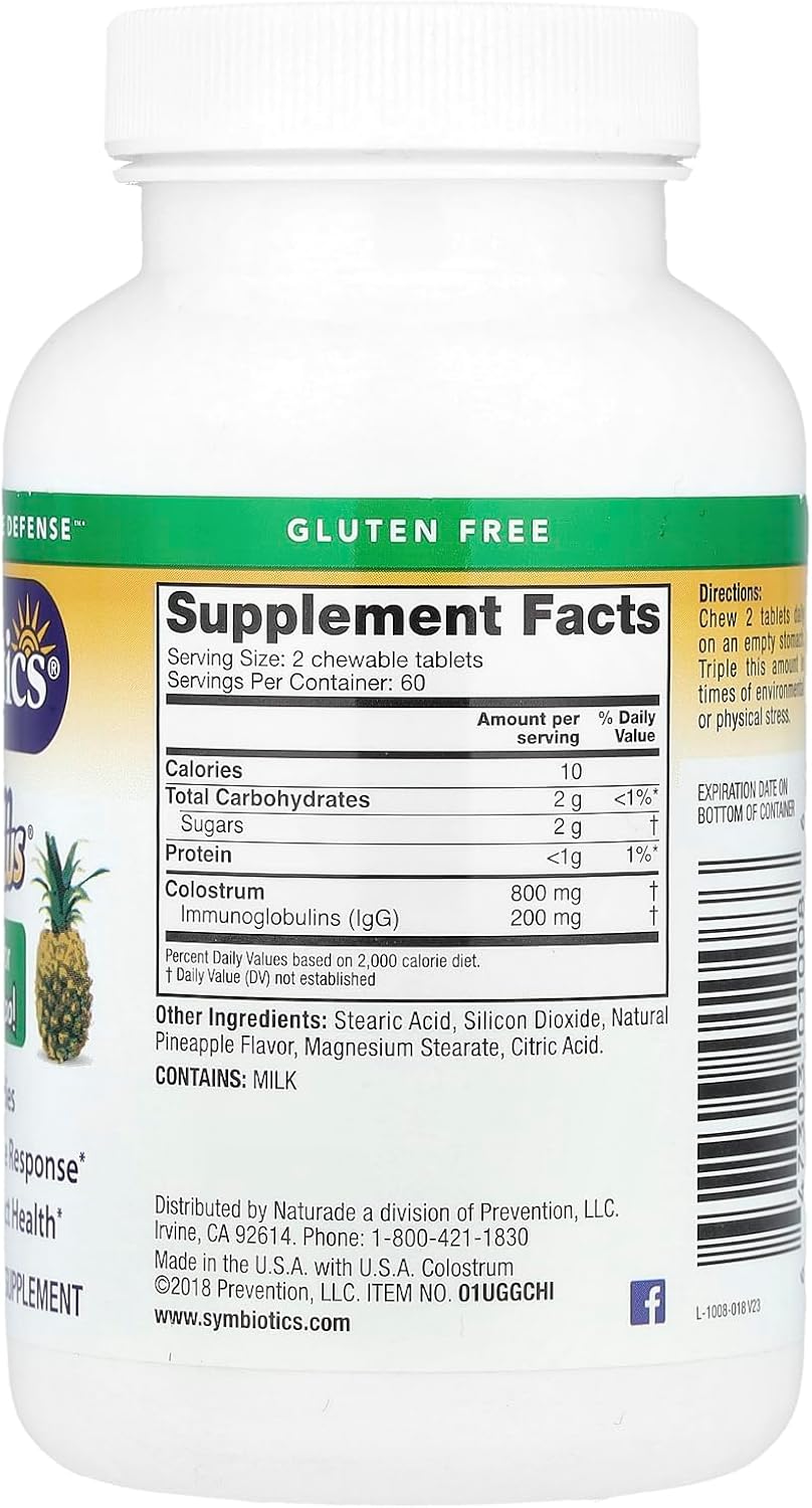 Pineapple Flavored Naturade Symbiotics Colostrum Plus Chewables - 120 Tablets