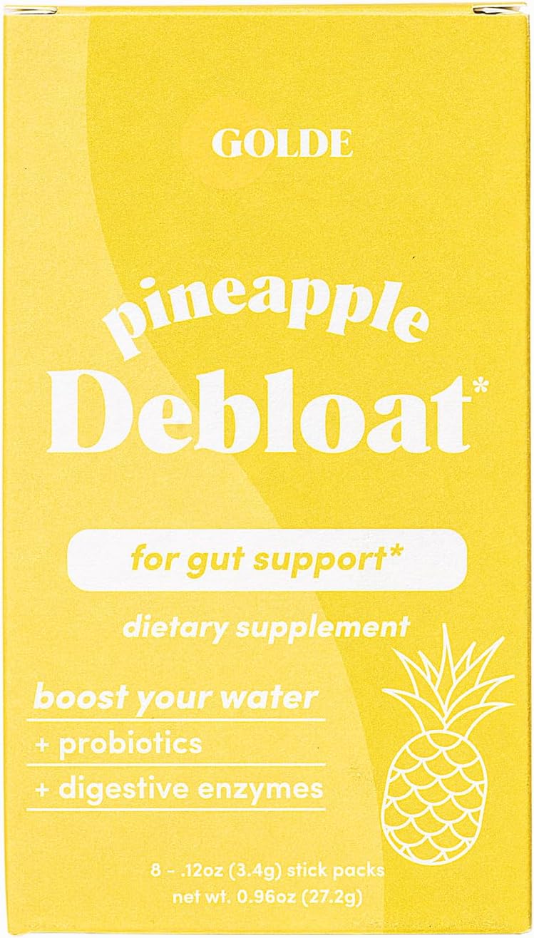 Pineapple Probiotic Supplement for Natural Bloat Relief and Digestive Balance - Vegan, Keto, Low-Sugar (8 Servings)