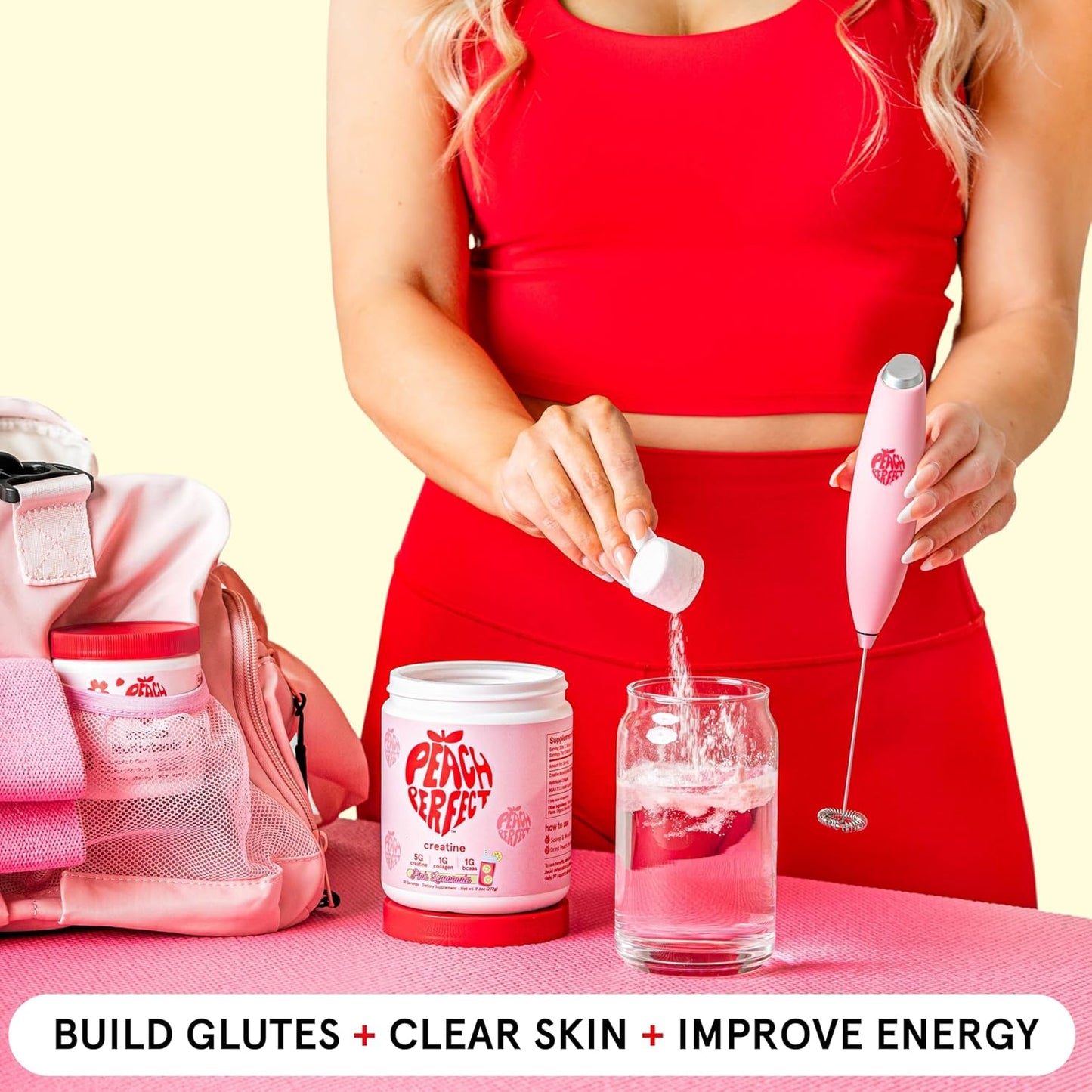 Pink Lemonade Glute Builder: Vegan Creatine Powder with Collagen & BCAAs for Women - 30 Servings