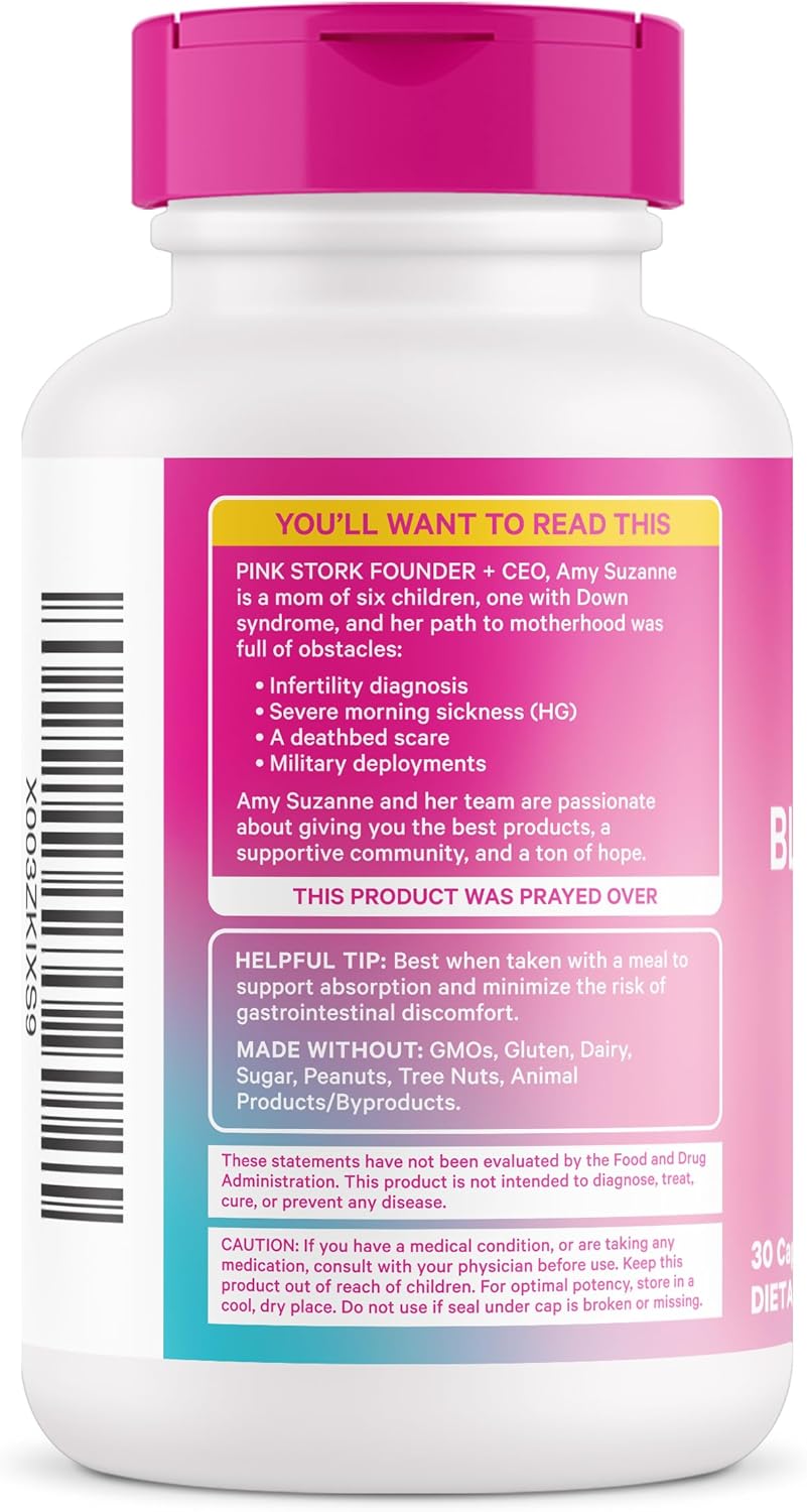 Pink Stork Black Cohosh Capsules - Hormone Balance & Fertility Support - Period, Ovulation, Mood Boost - 30 Capsules, 540 mg