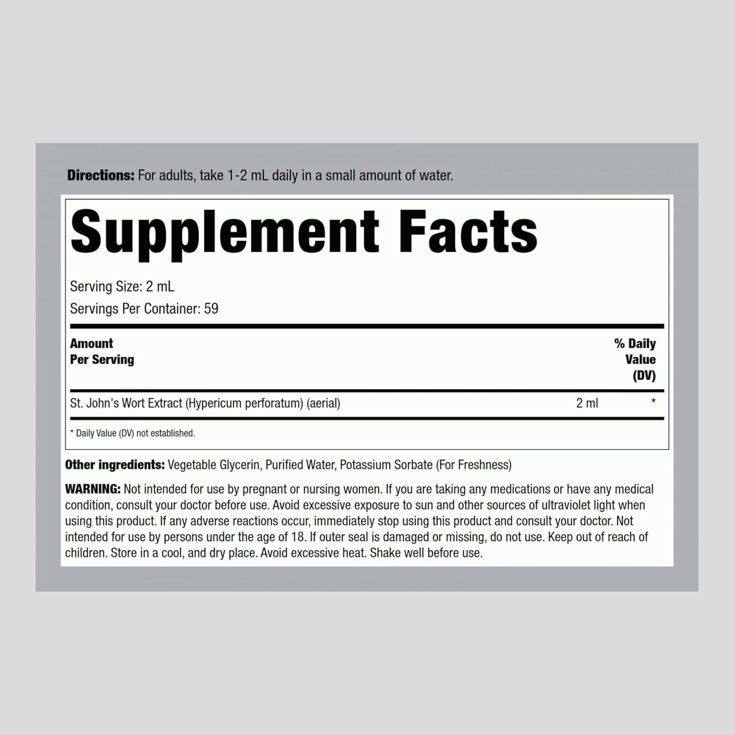 Piping Rock Hypericum Perforatum Tincture Drops | 4 Fl Oz | Premium Liquid Herb Extract | Vegetarian, Alcohol Free | Non-GMO, Gluten Free Supplement