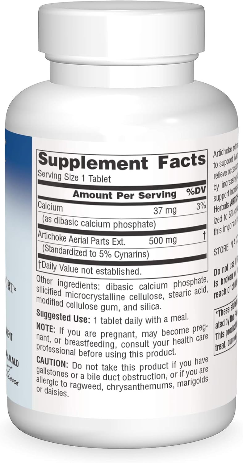 Planetary Herbals Artichoke Extract 500 mg Tablets - 120 Count Bottle