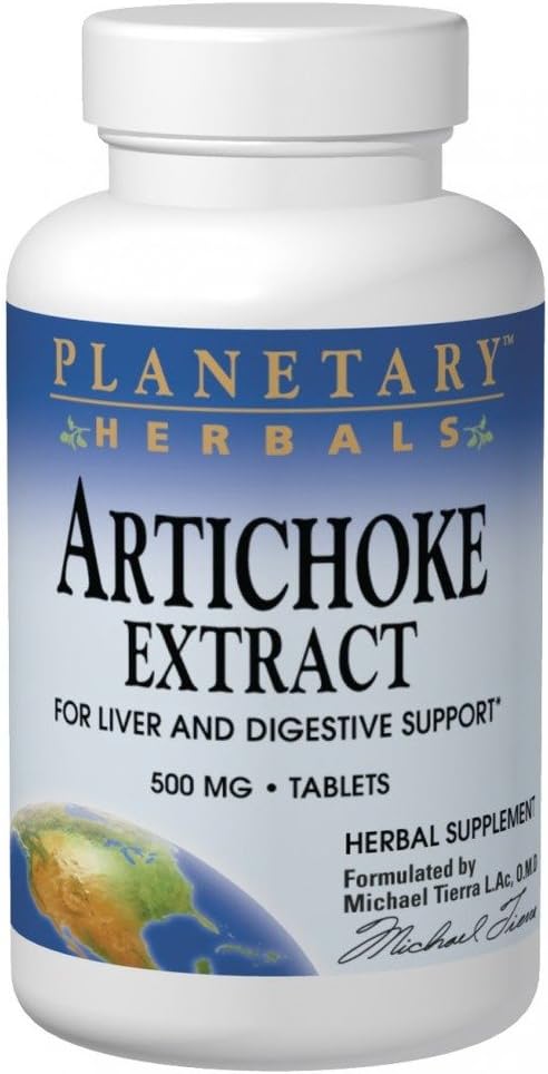 Planetary Herbals Artichoke Extract Supplement - 500mg, 120 Tablets for Liver Support & Digestive Health