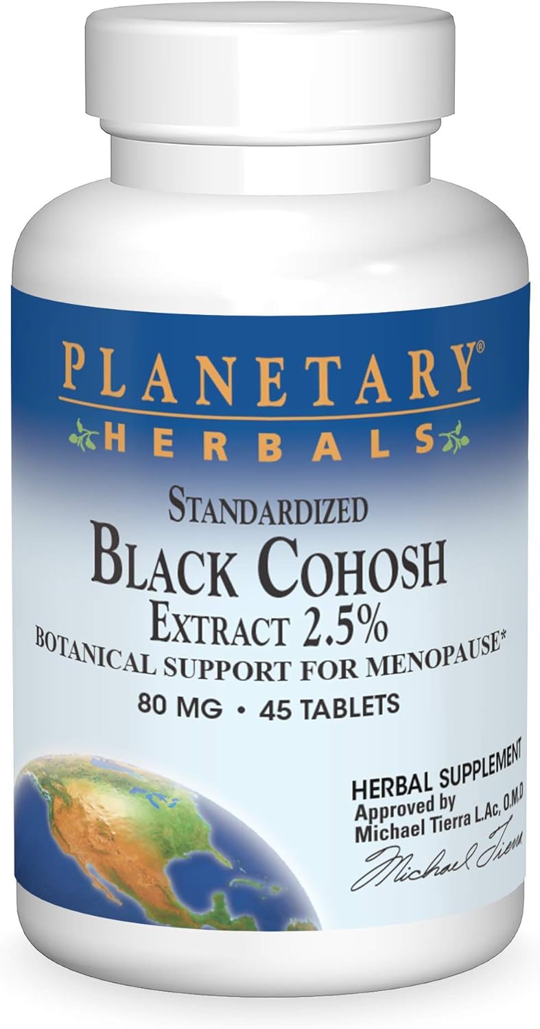 Planetary Herbals Black Cohosh Extract Tablets - Standardized, 45 Count