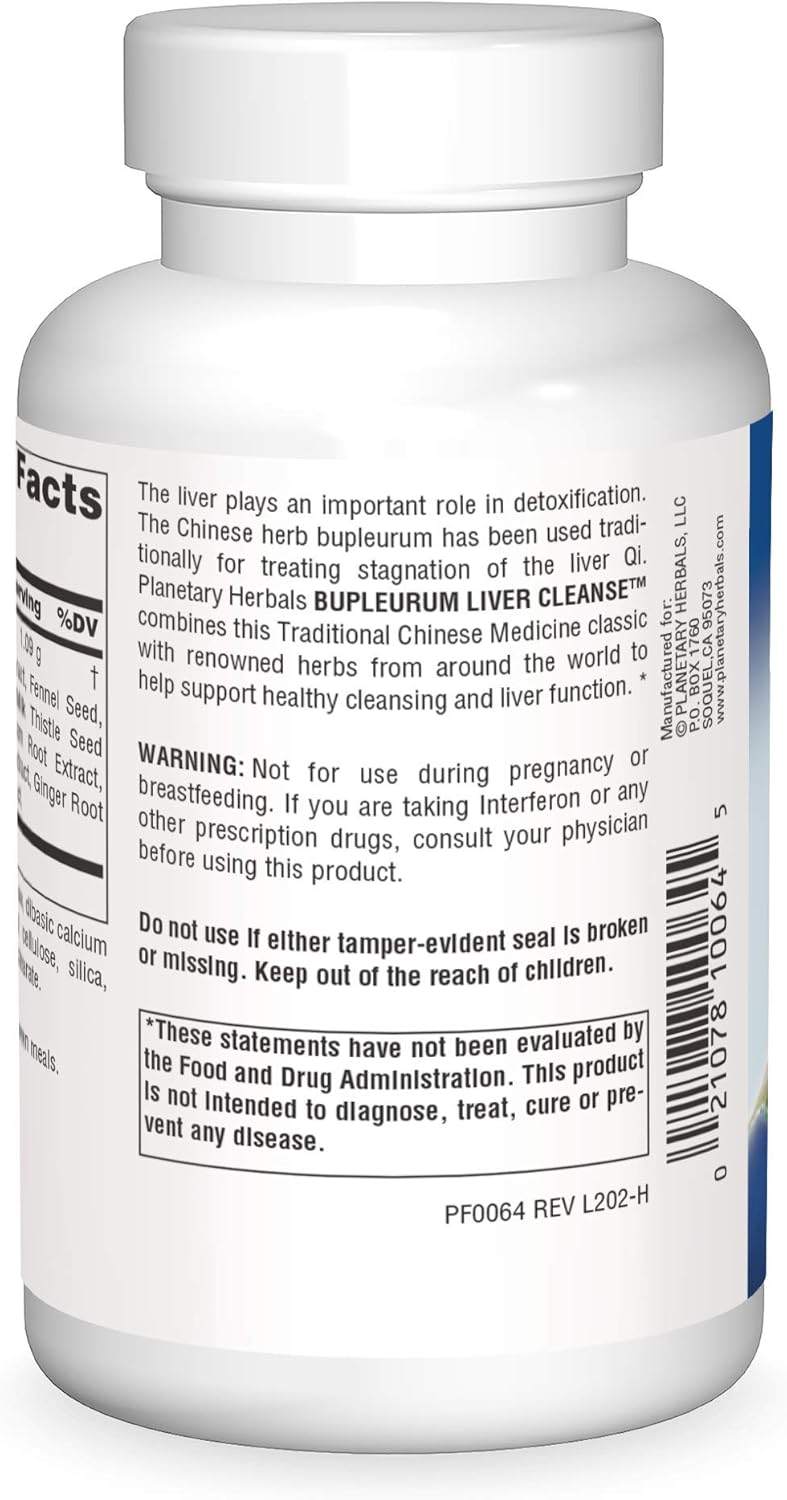 Planetary Herbals Bupleurum Liver Cleanse Tablets - Supports Liver Cleansing - 150 Tablets