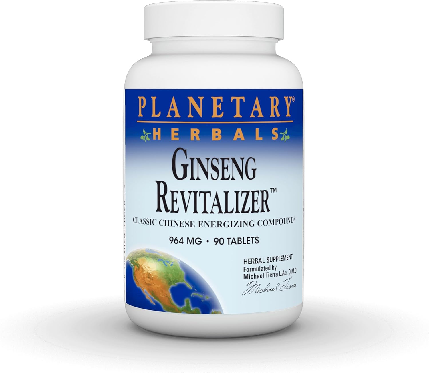 Planetary Herbals Ginseng Revitalizer Tablets - Classic Chinese Energizing Compound, 964 mg - 90 Count