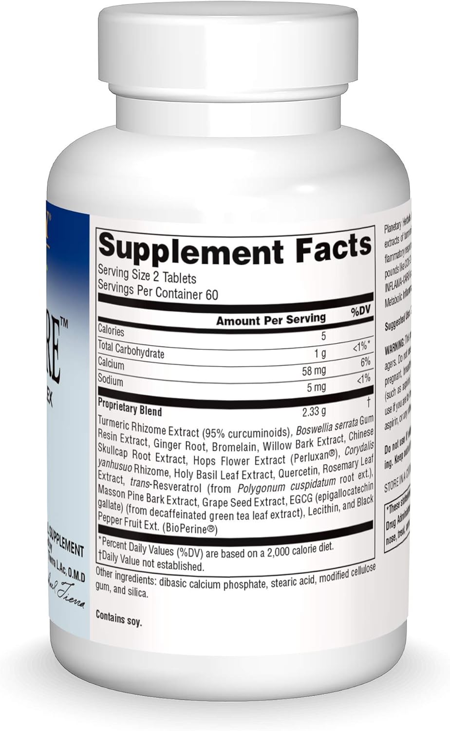 Planetary Herbals Inflama-Care Turmeric Boswellia Complex Tablets - 120 Count