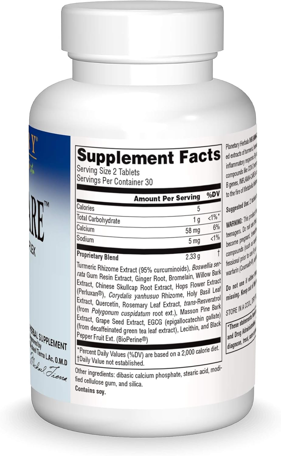 Planetary Herbals Inflama-Care Turmeric Boswellia Complex Tablets - 60 Count