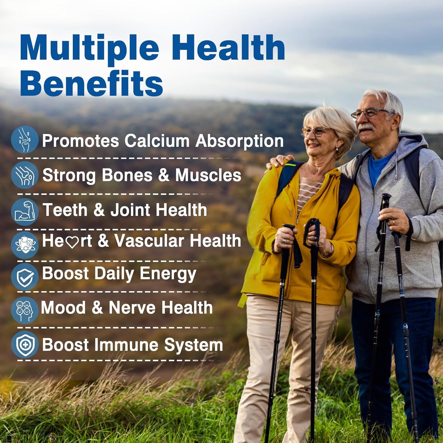 Plant-Based 6-in-1 Liposomal Vitamin D3 K2 Calcium Supplement - Vegan Calcium 600mg with Vitamin D 5000 IU, K2 MK7, B12, Algae Magnesium Zinc - Max Absorption Bone Support - 1 Pack