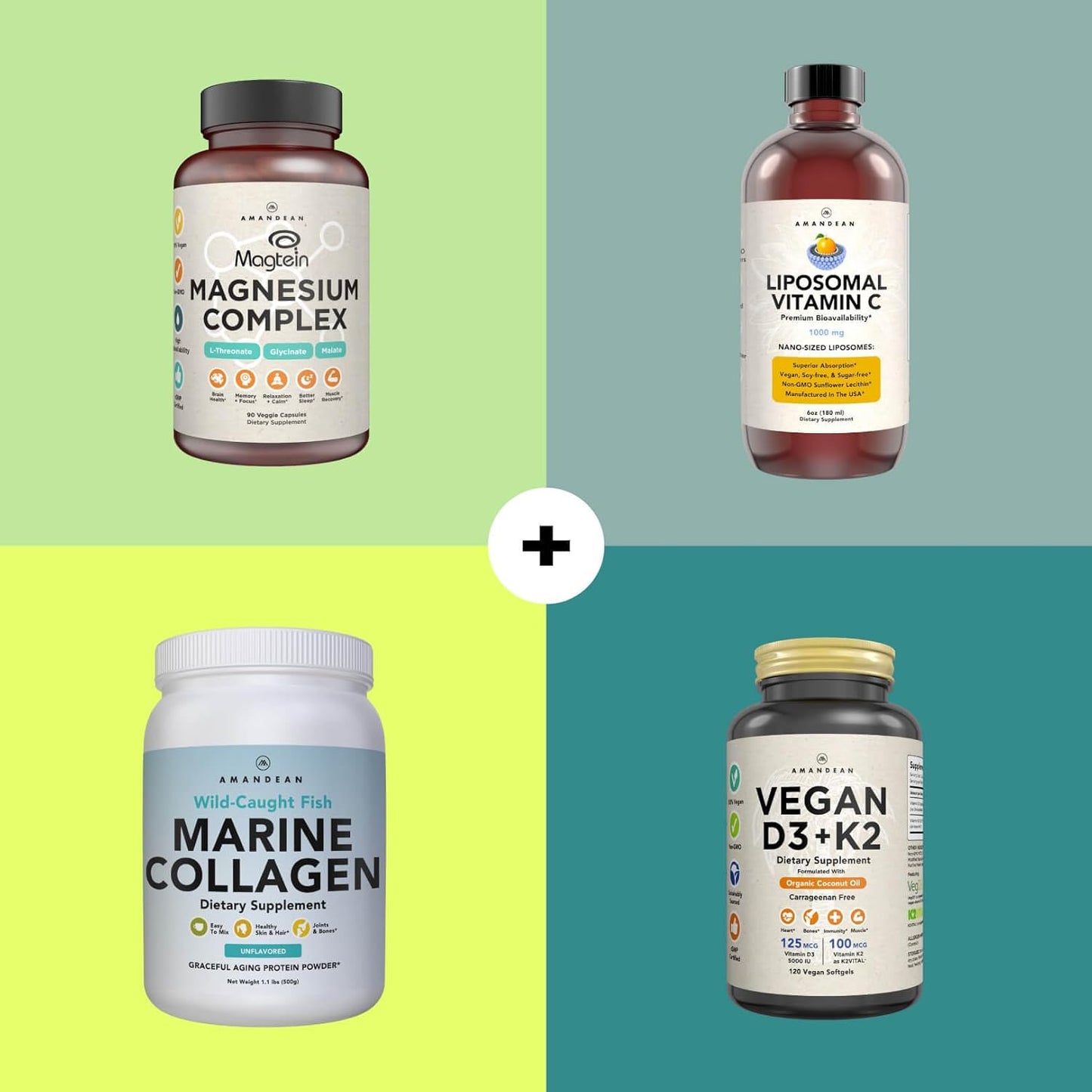 Plant-Based Algae DHA & EPA Omega 3 Supplement for Heart, Brain, Eye, Skin, Immune Support - Carrageenan Free (60ct)