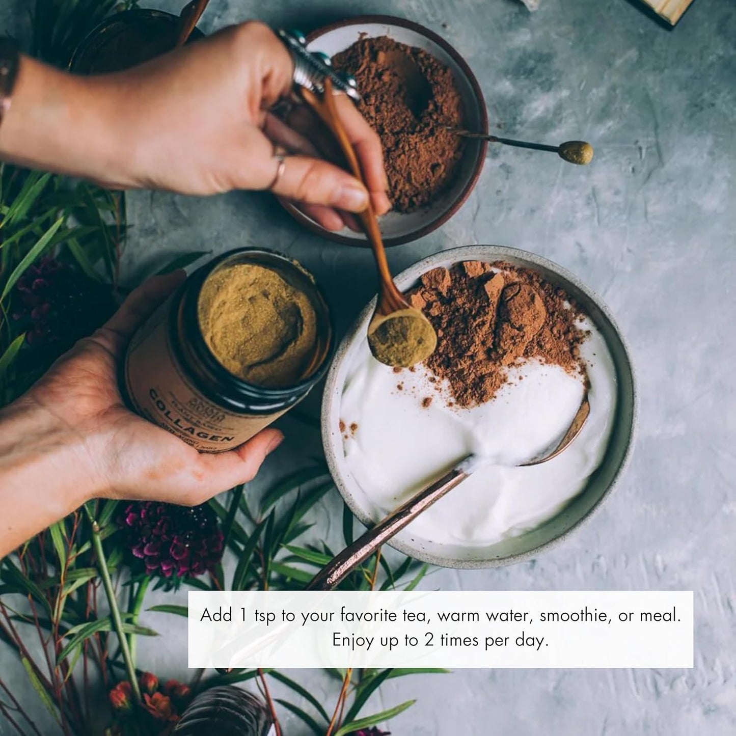 Plant-Based Anima Mundi Apothecary Vegan Collagen Powder - Organic Collagen & Keratin Booster for Skin, Hair, Joints, Bones - 4oz/113g