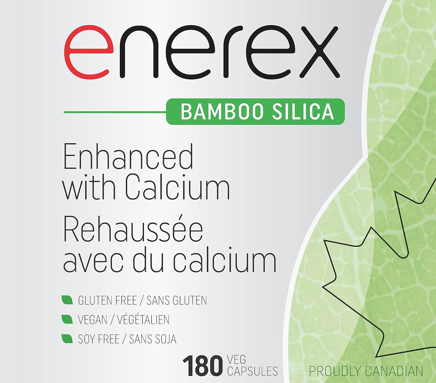 Plant-Based Bamboo Silica & Calcium Citrate Capsules for Bone Health - 180 Veggie Capsules for Stronger Hair, Skin & Nails - Organic Silica Supplement for Overall Wellbeing